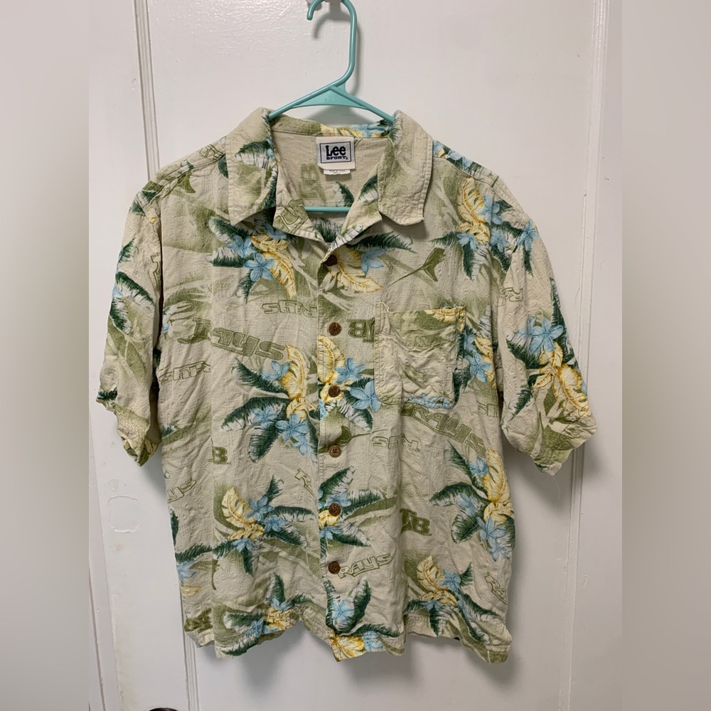Tampa Bay Rays Hawaiian Shirt - Men's Size Large - Excellent Condition